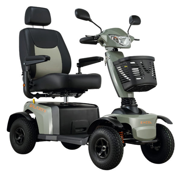 Excel Galaxy II powered scooter in Sage Green